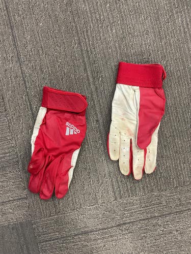 Used Adidas BB/SB Batting Gloves Red MD 11614-S000228101