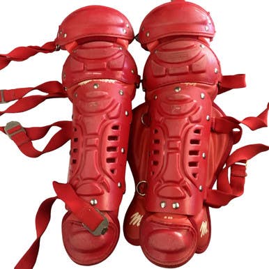 Used MacGregor B 68 Catchers Leg Guards Red Intermed 11760-S000085890
