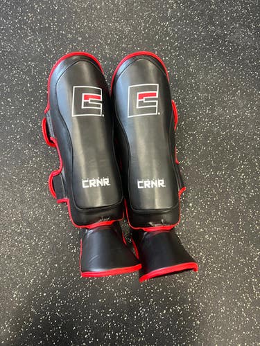 Used Martial Arts Shin Pads Black LG 11849-S000034827