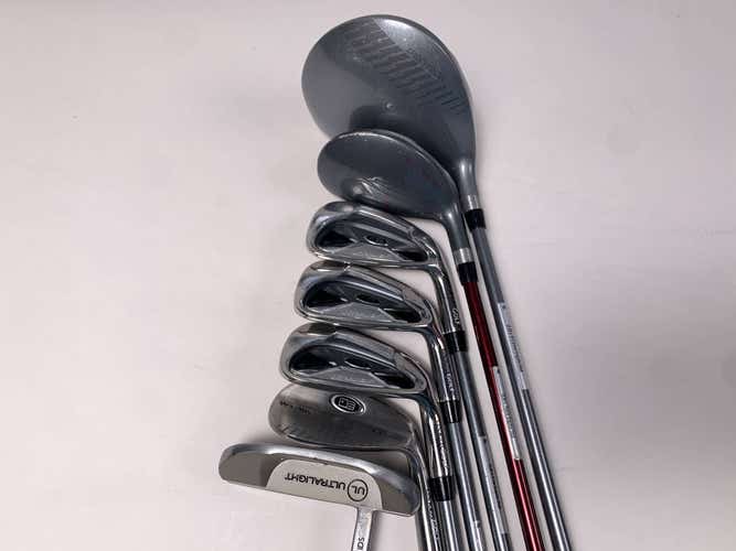 US Kids WT-10S Club Set Driver 4H 6 8 PW SW Putter 60" Maroon Youth RH