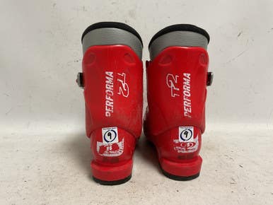 Used Salomon PERFORMA T2 Boys DH Ski Boot Red 165 MP - Y09 11855-S000196951