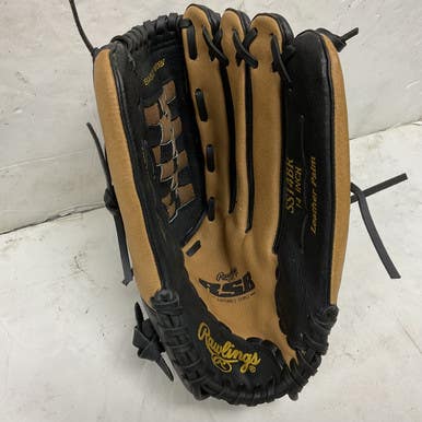 Used Rawlings RSB Softball Series SS14BR Softball Glove RH Throw Black And Tan 14" 11855-S000196893