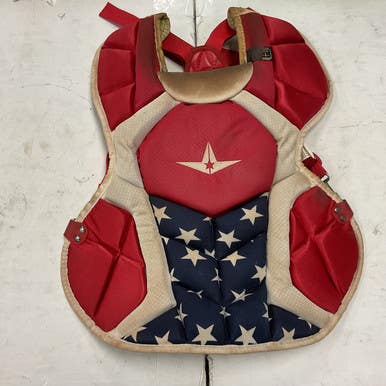Used All Star CPCC1216S7X Catchers Chest Protector White/Red/Navy Adult 11855-S000196875