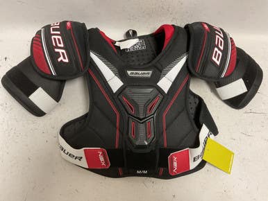 Used Bauer NSX Senior Shoulder Pads White/Black/Red MD 11855-S000197012