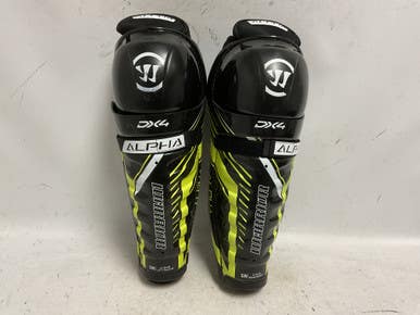 Used Warrior ALPHA DX4 Senior Shin Guards Black And Neon Green 14" 11855-S000197014