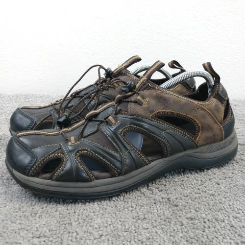 Rockport XCS Mens Size 11 Fisherman Sandals Brown Leather Shoes Bungee
