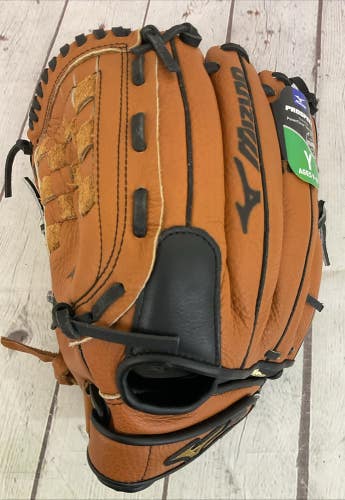 Mizuno PROSPECT PowerClose Youth Leather Baseball Glove 12" Brown Black