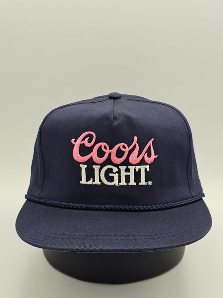 NEW Vintage Coors Light Beer Promo 1990s Rope Hat Cap Vtg Navy Blue Snapback