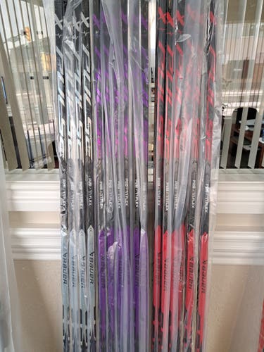 Senior Bauer Pulse Left Hand Hockey Stick P28 77 Flex (New in Red, Purple & Silver)