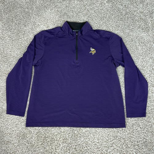 Minnesota Vikings Pullover Mens XL Purple NFL Football Cutter & Buck 1/4 Zip Top