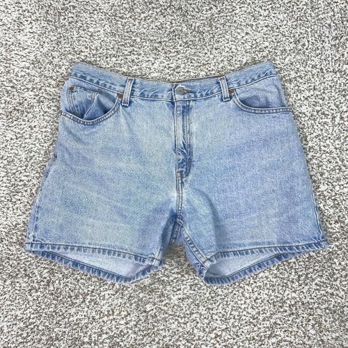 Vintage Levis Shorts Womens 14 Blue Denim Bermuda Cotton High Rise Casual Jean
