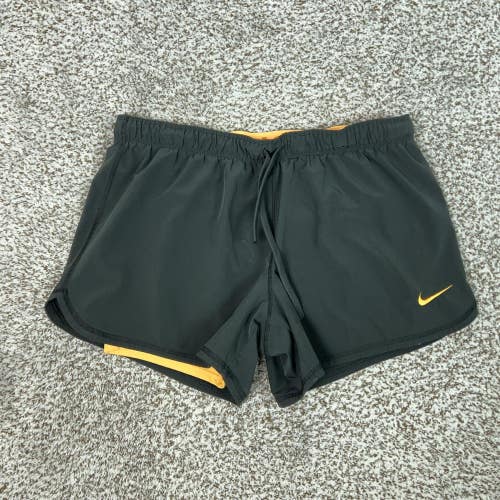 Nike Shorts Womens Medium Gray Dri-FIT Lined Running Athletic Gym Sports Logo