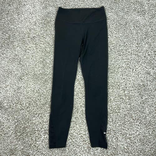 Nike Pants Womens Small Black Ankle Leggings Dri-FIT Mesh Running Gym Athletic