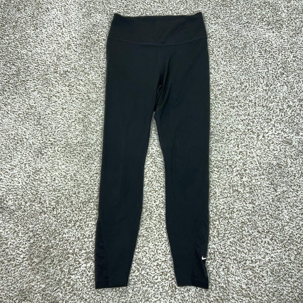 Nike Pants Womens Small Black Ankle Leggings Dri-FIT Mesh Running Gym Athletic