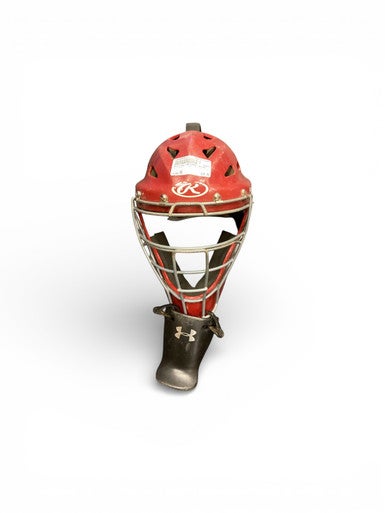 Used Rawlings CATCHERS HELMET Batting Helmet w/Mask Red MD 11846-S000098613