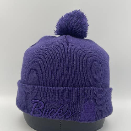 Mitchell & Ness Milwaukee Bucks Script Pom Beanie Hardwood Classics Hat Cap
