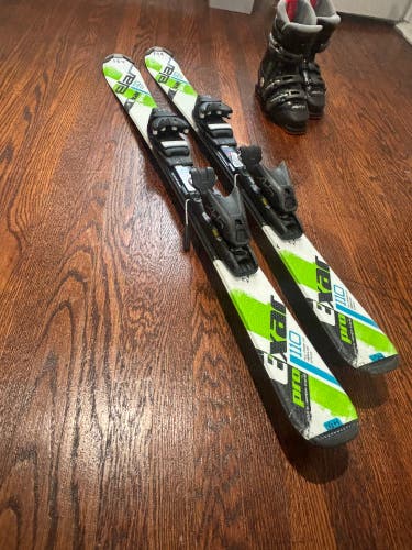 Unisex Youth Elan EXAR 110 cm All Mountain Skis (Used) with Adjustable Bindings Boots & Poles