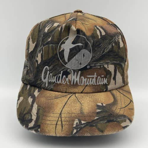 Vintage Gander Mountain Mossy Oak Fall Foliage Camouflage Snapback Hat Cap