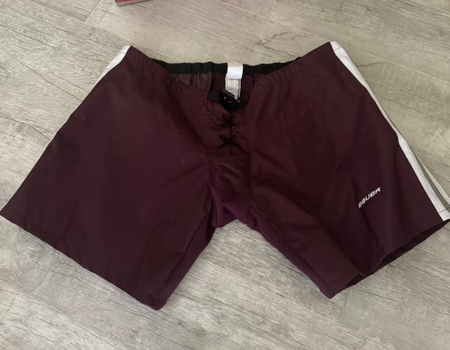 Large Bauer Team Pant Shell Pro Stock (Used) maroon