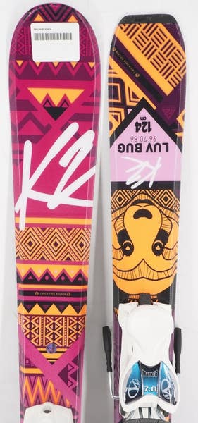 K2 Luv Bug Kids Skis with Bindings - 124 cm New | SidelineSwap