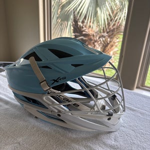 Cascade XRS lacrosse helmet in Sky Blue and White