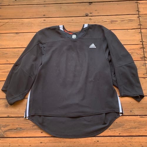 Blank Pro Stock Goalie Cut Black Adidas Practice Jersey 58G Made in Canada *Read Full Description*