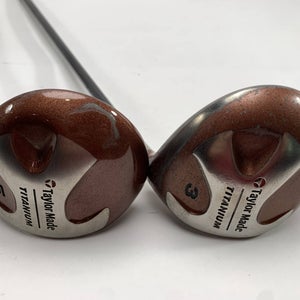 TaylorMade Ti Bubble 3 & 5 Fairway Wood Set 15* 18* Bubble R-80 Plus Mens RH