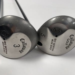 Callaway Big Bertha Warbird 3 & 5 Fairway Wood Set 15* 18* RCH 96 Firm Mens RH