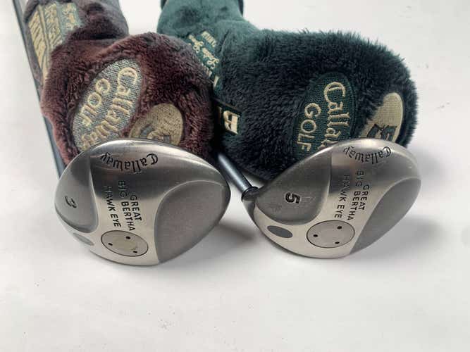 Callaway Hawkeye 3 & 5 Fairway Wood Set 15* 18* Hawk Eye Gems Ladies RH HC