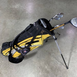 U.S. Kids UL-12 Club Set 3W 6&8 PW Putter 63-43 Yellow Junior LH +Bag