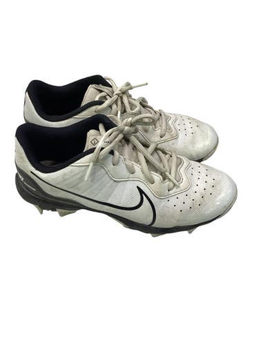 Used Nike DIAMOND BASEBALL CLEAT BB/SB Cleats White Junior 06 11347-S000261638