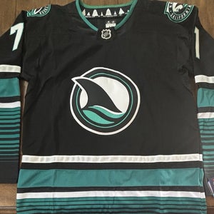 San Jose Sharks Macklin Celebrini Adult XL (54) Black #71 NWT