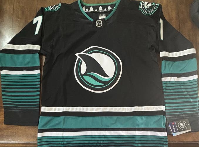 San Jose Sharks Macklin Celebrini Adult XL (54) Black #71 NWT
