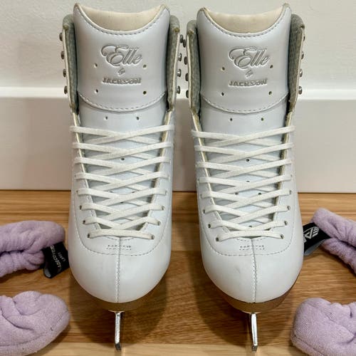 Jackson Ultima Elle FS2130 Ladies Girls White Figure Ice Skates Size 4.5 R