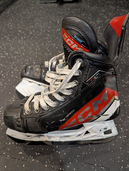 2024 CCM JetSpeed FT6 Pro Hockey Skates Tapered Size 4 (Used) Step Blacksteel + extra set of steel