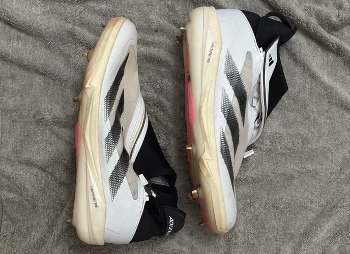 White Women's Size M 12.5 (W 13.5) Adidas Adizero Afterburner Metal (Used)