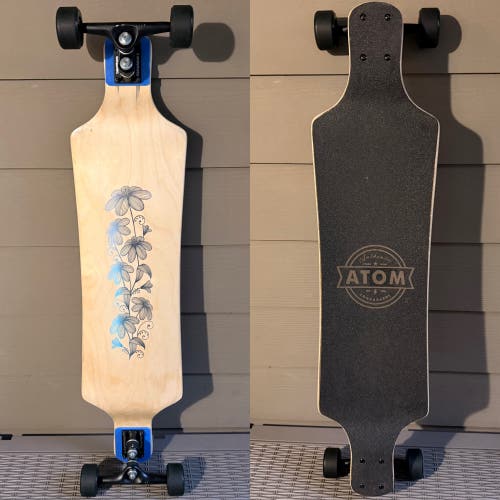 Atom Skates Custom/Refurbished Complete Longboard Skateboard 38” Gullwing Trucks