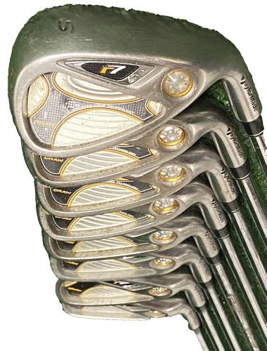 TaylorMade R7 Draw Iron Set 4-PW,SW RH T-Step 90 Regular Steel New Midsize Grips