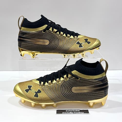 Size 12 Under Armour Spotlight MC Football Cleats Gold 3020675-900 UA