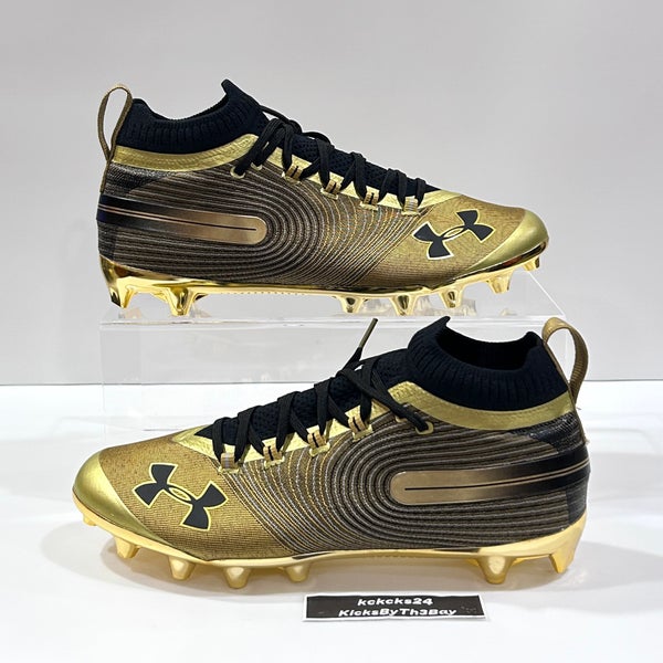 Size 12 Under Armour Spotlight MC Football Cleats Gold 3020675-900 UA