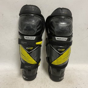 Used Bauer SUPREME ULTRA SONIC Junior Shin Guards Black And Yellow 10" 11855-S000197215