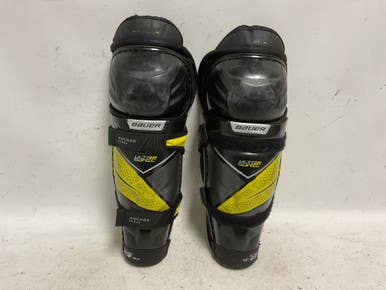 Used Bauer SUPREME ULTRA SONIC Junior Shin Guards Black And Yellow 10" 11855-S000197215