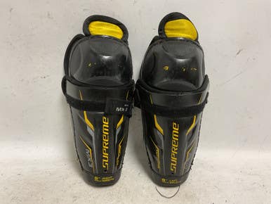 Used Bauer SUPREME TOTALONE MX3 YTH Youth Shin Guards Black And Yellow 8" 11855-S000197214