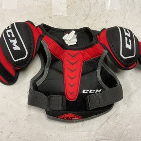 Used CCM QLT 230 Youth Shoulder Pads Black And Red MD 11855-S000197167