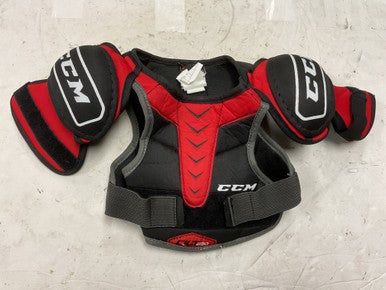 Used CCM QLT 230 Youth Shoulder Pads Black And Red MD 11855-S000197167