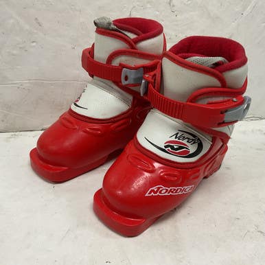 Used Nordica NORDY Boys DH Ski Boot Red And White 160 MP - Y09 11855-S000197162