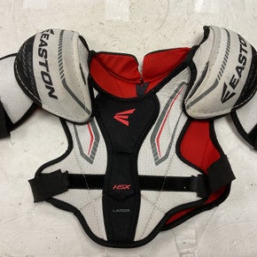 Used Easton SYNERGY HSX Youth Shoulder Pads White/Black/Red LG 11855-S000197160