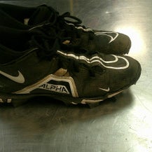 Used Nike ALPHA Adult FB Cleats Black Senior 8.5 11868-S000066997