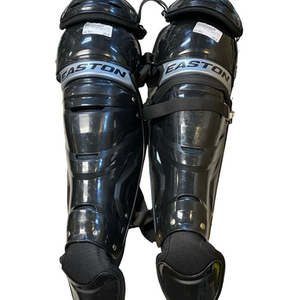 Used Easton GAMETIME ADULT Catchers Leg Guards Black Adult 11706-S000369684
