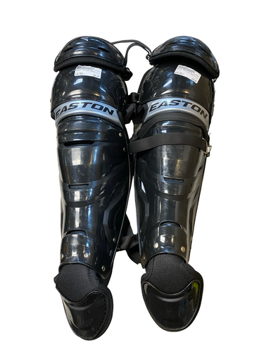 Used Easton GAMETIME ADULT Catchers Leg Guards Black Adult 11706-S000369684